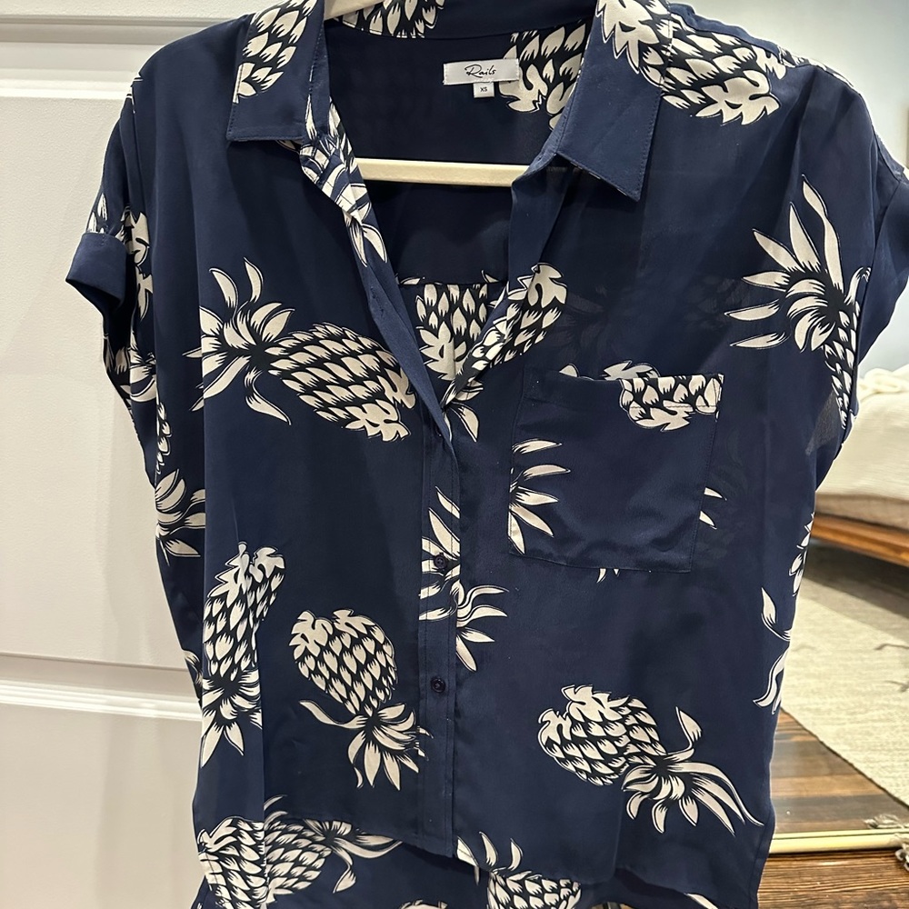 Short sleeve silk Rails tropical shirt